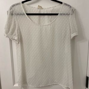 Ivory Split-Back Top Size L